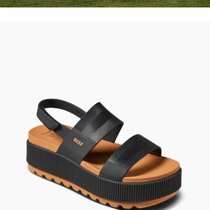 Reef Women's Black and Brown Platform Sandals